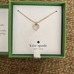 Kate Spade Gold Tone Necklace with Mother of Pearl Heart Pendant